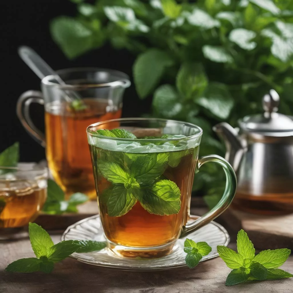 Spearmint and peppermint tea